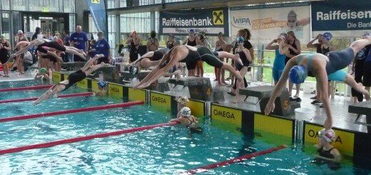 Start an der Schwimmbahn